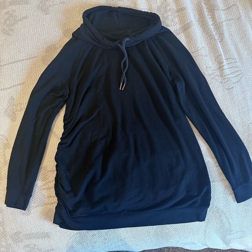 Isabel Maternity by Ingrid & Isabel Navy Hooded Crewneck Sweater